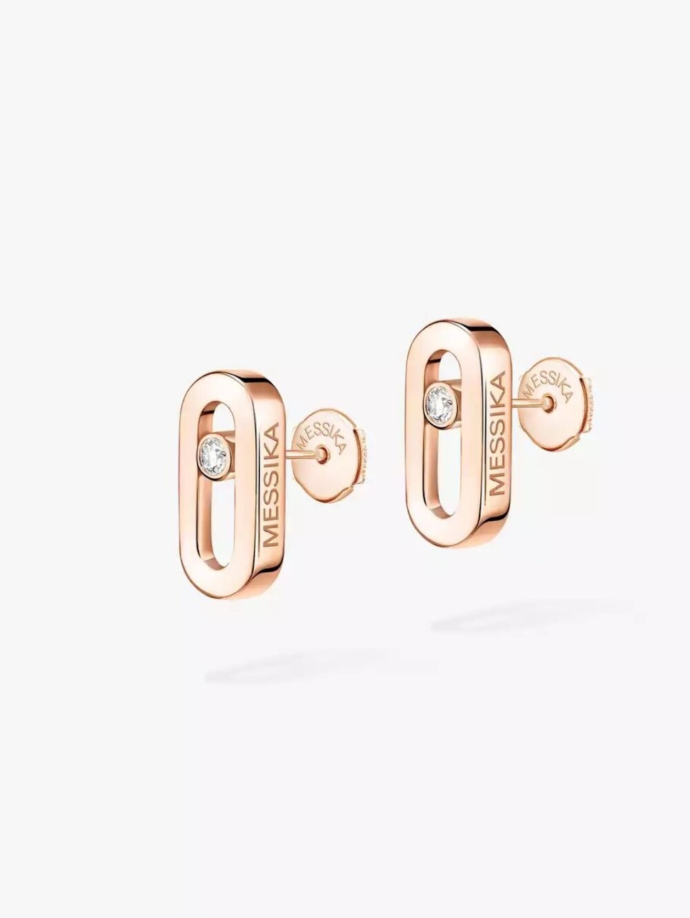 Messika Rose Gold Oval Move Stud Earrings